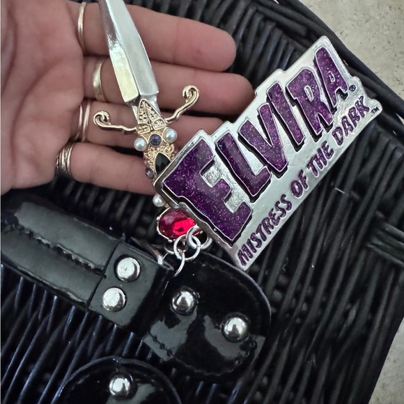 Dolls Kill Elvira Travel Bag with Black and Purple Accents - Picture 1 of 2